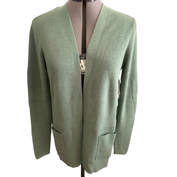 Womens Croft & Barrow Open-Front Sage Green Cardigan Sweater With Pockets Small - Picture 1 of 9